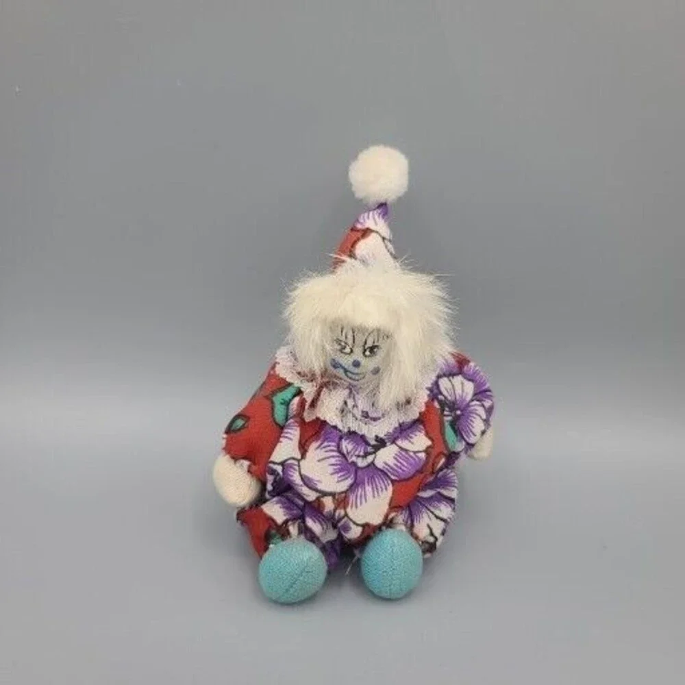 Vintage Clown Doll Sand Body Porcelain Head 5